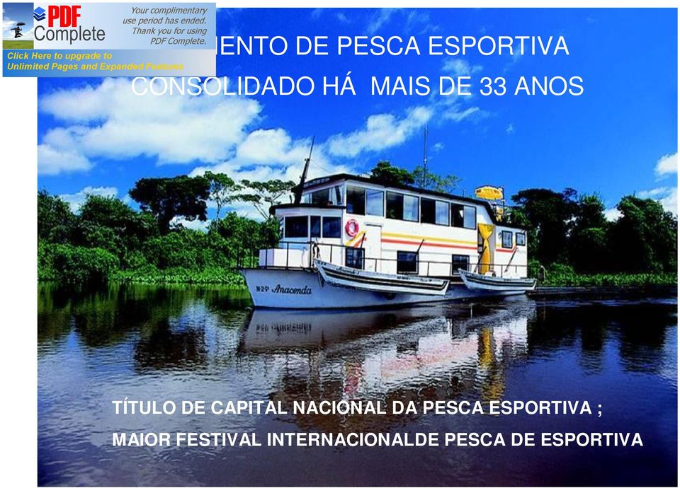 DE CAPITAL NACIONAL DA PESCA ESPORTIVA