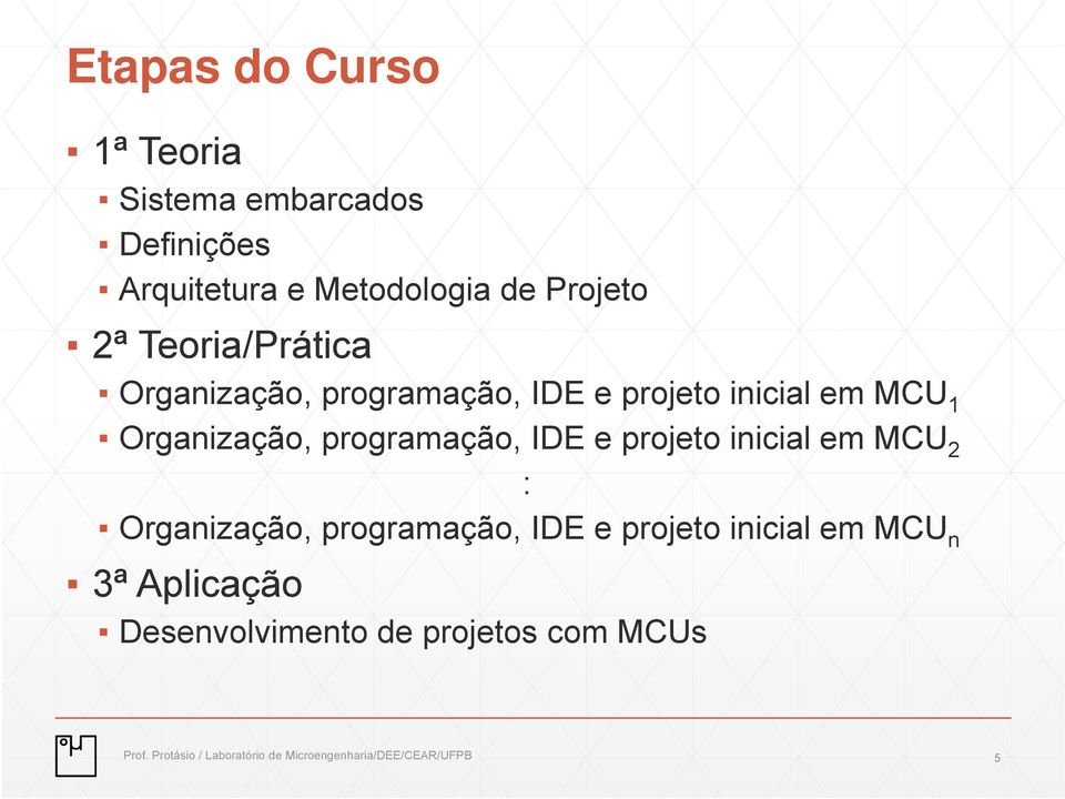 IDE e projeto inicial em MCU 2 : Organização, programação, IDE e projeto inicial em MCU n 3ª
