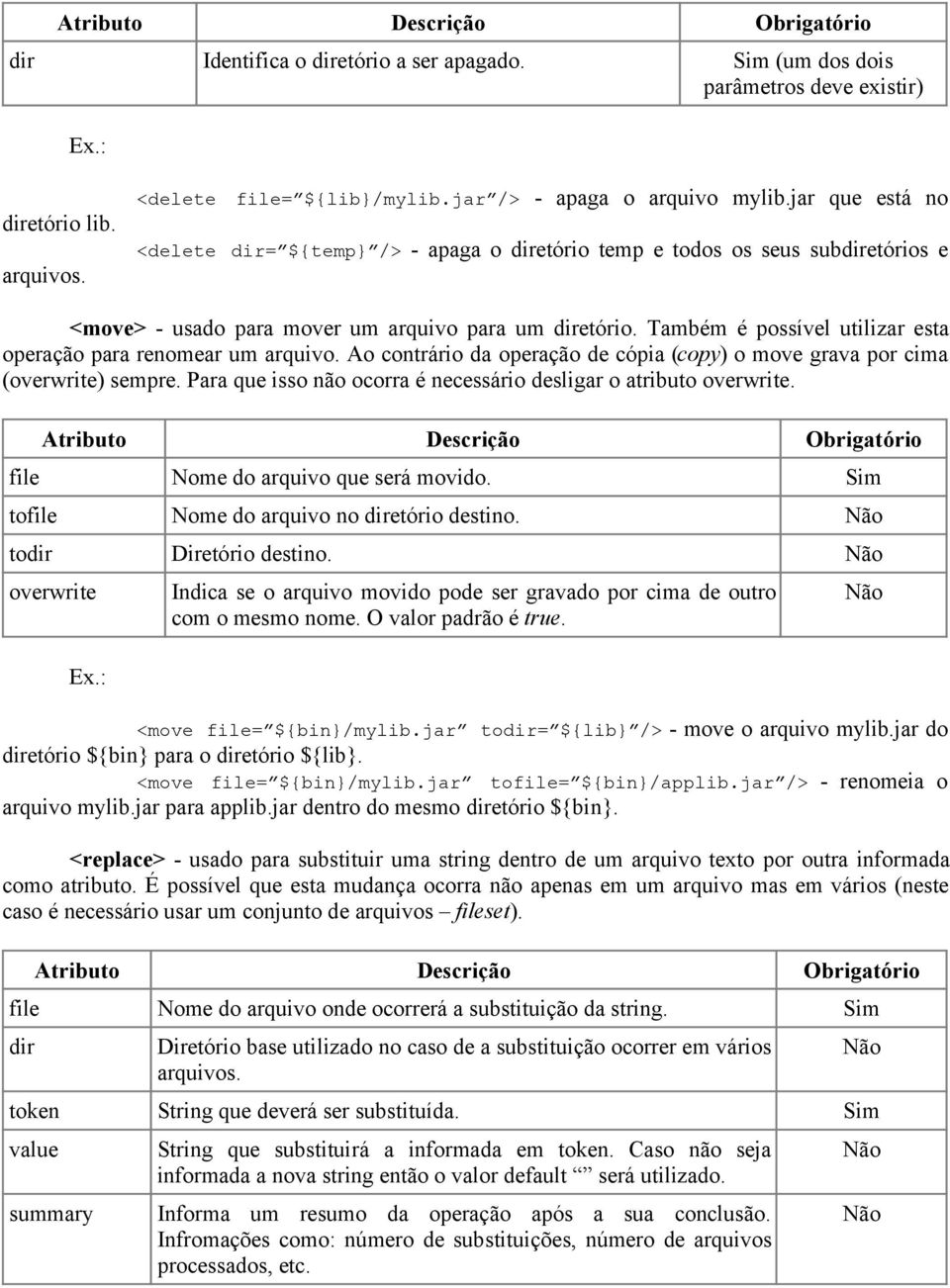 Também é possível utilizar esta operação para renomear um arquivo. Ao contrário da operação de cópia (copy) o move grava por cima (overwrite) sempre.