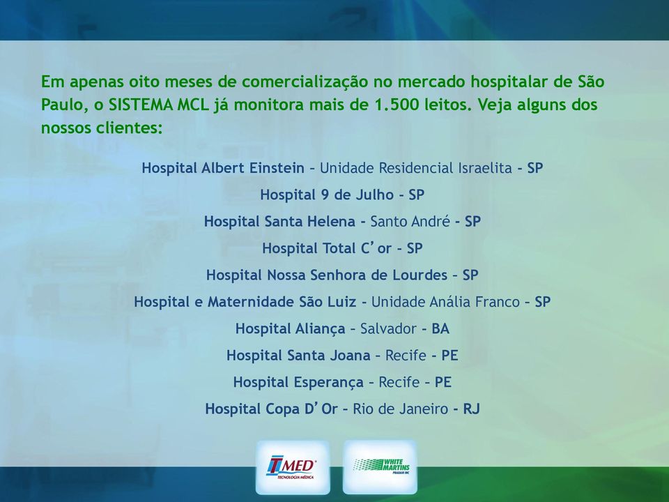 Helena - Santo André - SP Hospital Total C or - SP Hospital Nossa Senhora de Lourdes SP Hospital e Maternidade São Luiz - Unidade