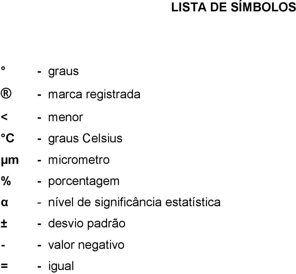 porcentagem α - nível de significância