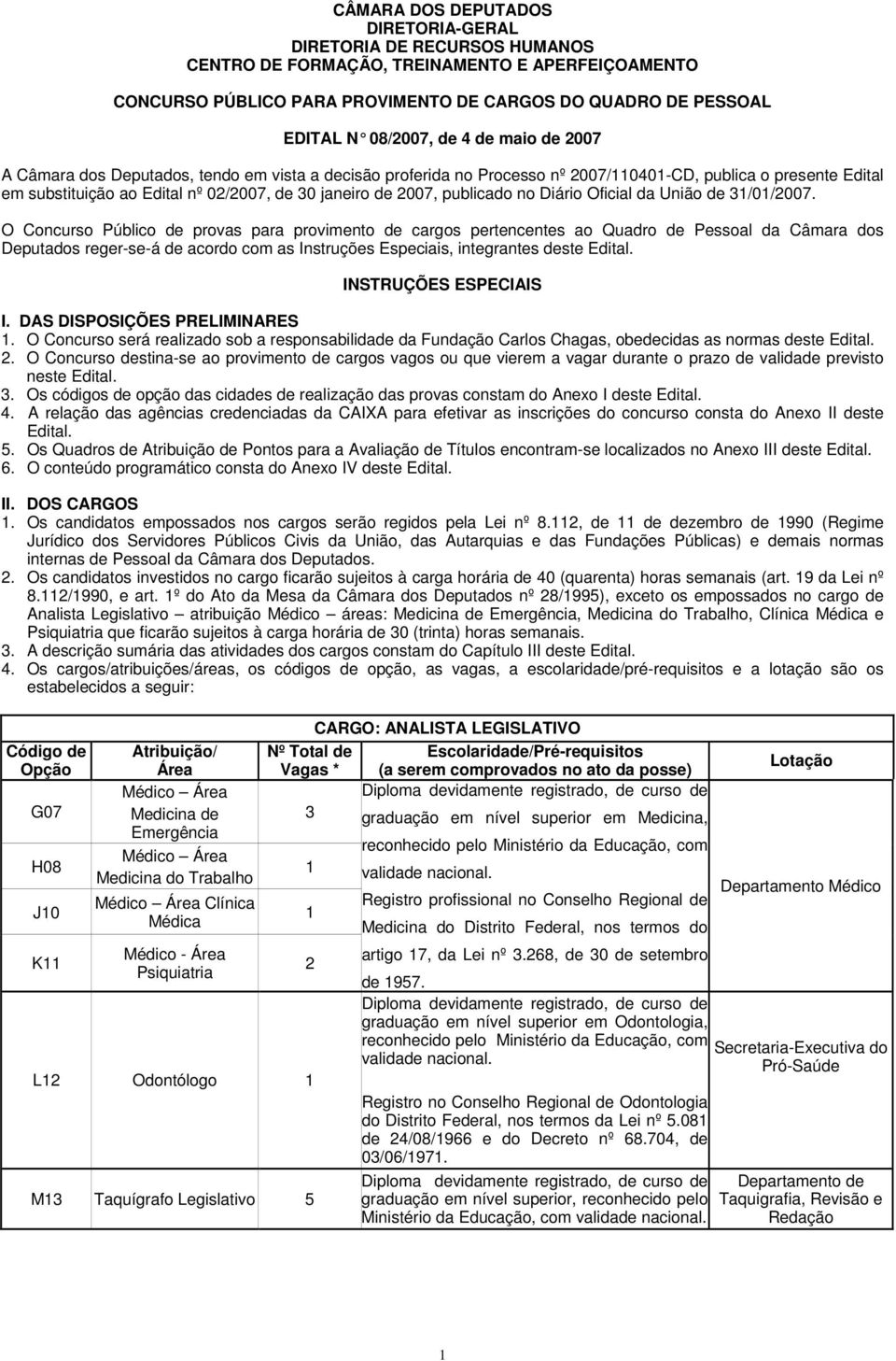 publicado no Diário Oficial da União de 31/01/2007.