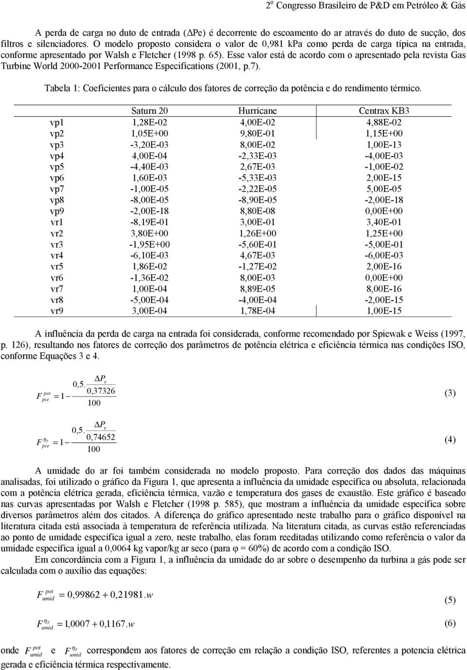 1: Coeficientes para o cálculo dos fatores de correção da ência e do rendimento térmico Saturn 0 Hurricane Centrax KB3 vp1 1,8E-0 4,00E-0 4,88E-0 vp 1,05E+00 9,80E-01 1,15E+00 vp3-3,0e-03 8,00E-0