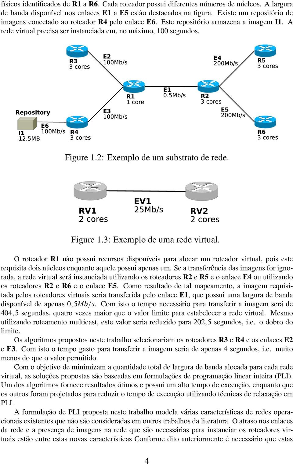 2: Exemplo de um substrato de rede. Figure 1.3: Exemplo de uma rede virtual.