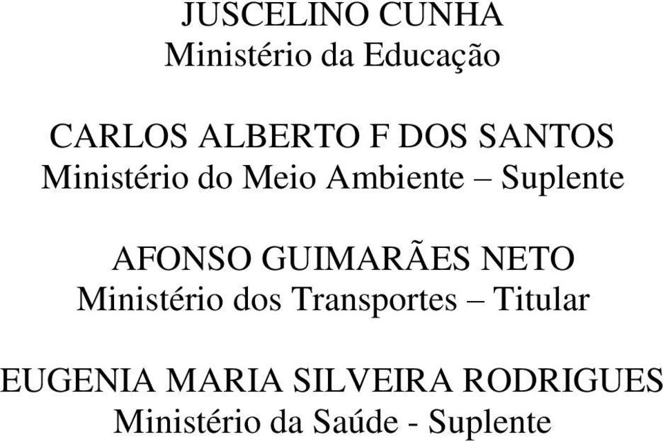 GUIMARÃES NETO Ministério dos Transportes Titular