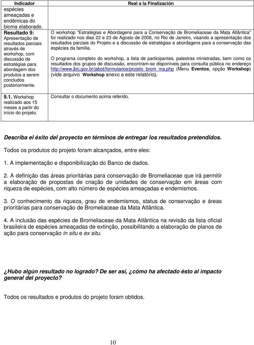 Workshop realizado aos 15 meses a partir do início do projeto.