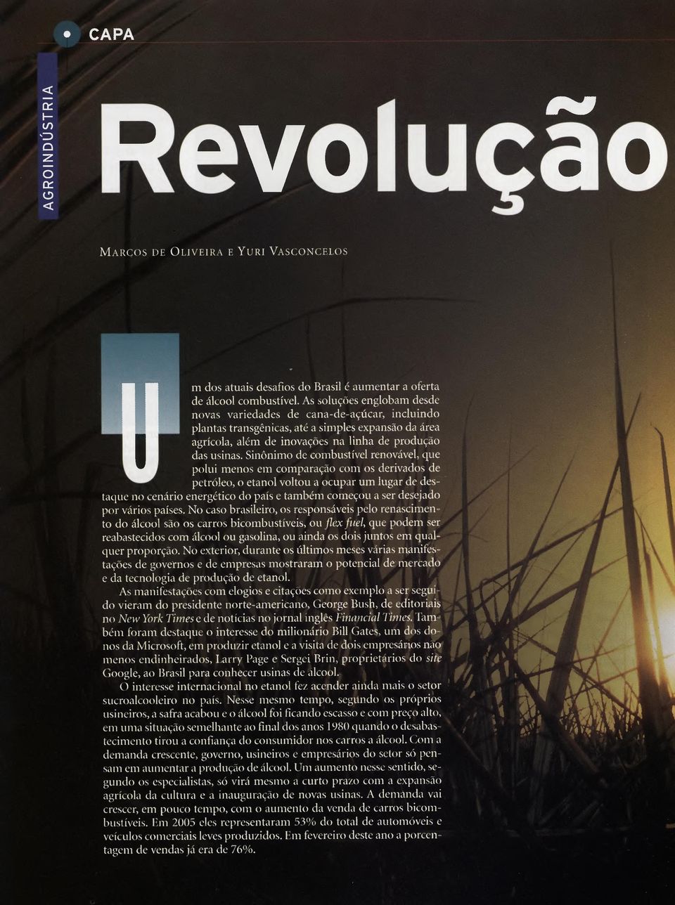 Sinônimo de combustível renovável, que polui menos em comparação com os derivados de petróleo, o etanol voltou a ocupar um lugar de destaque no cenário energético do país e também começou a ser