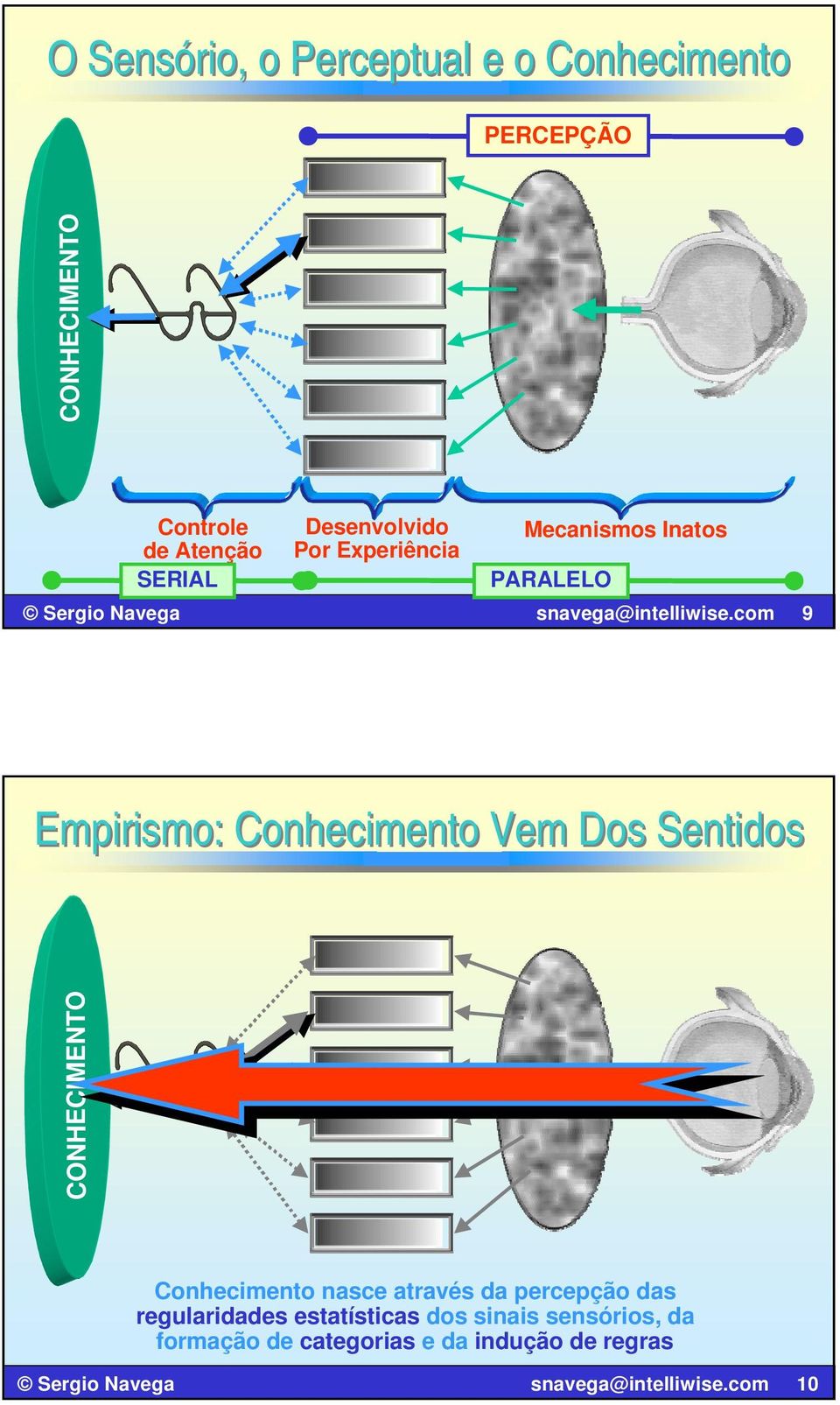 com 9 Empirismo: Conhecimento Vem Dos Sentidos Conhecimento nasce através da percepção das regularidades