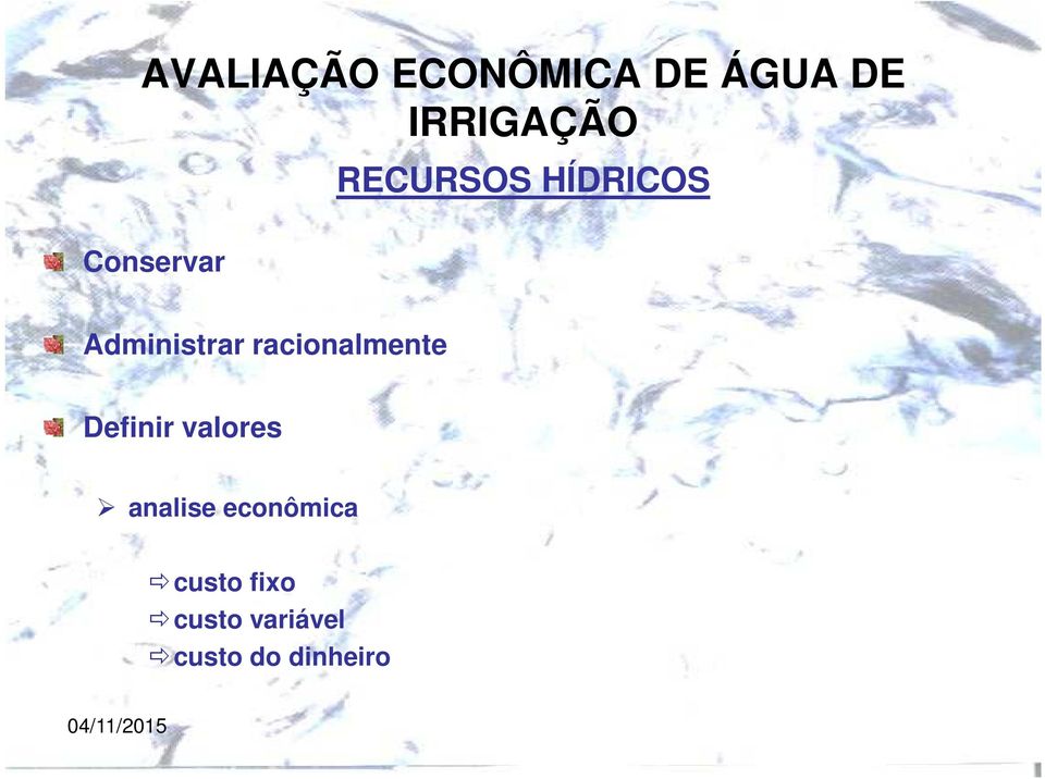 Definir valores analise