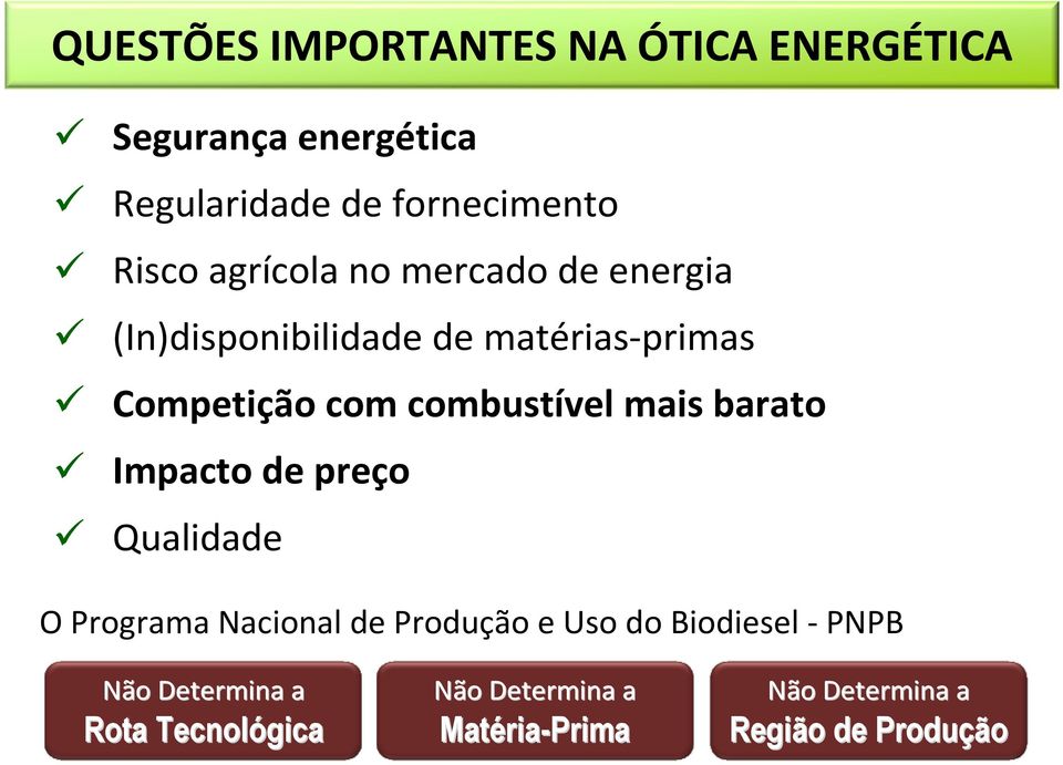 mais barato Impacto de preço Qualidade O Programa Nacional de Produção e Uso do Biodiesel -PNPB