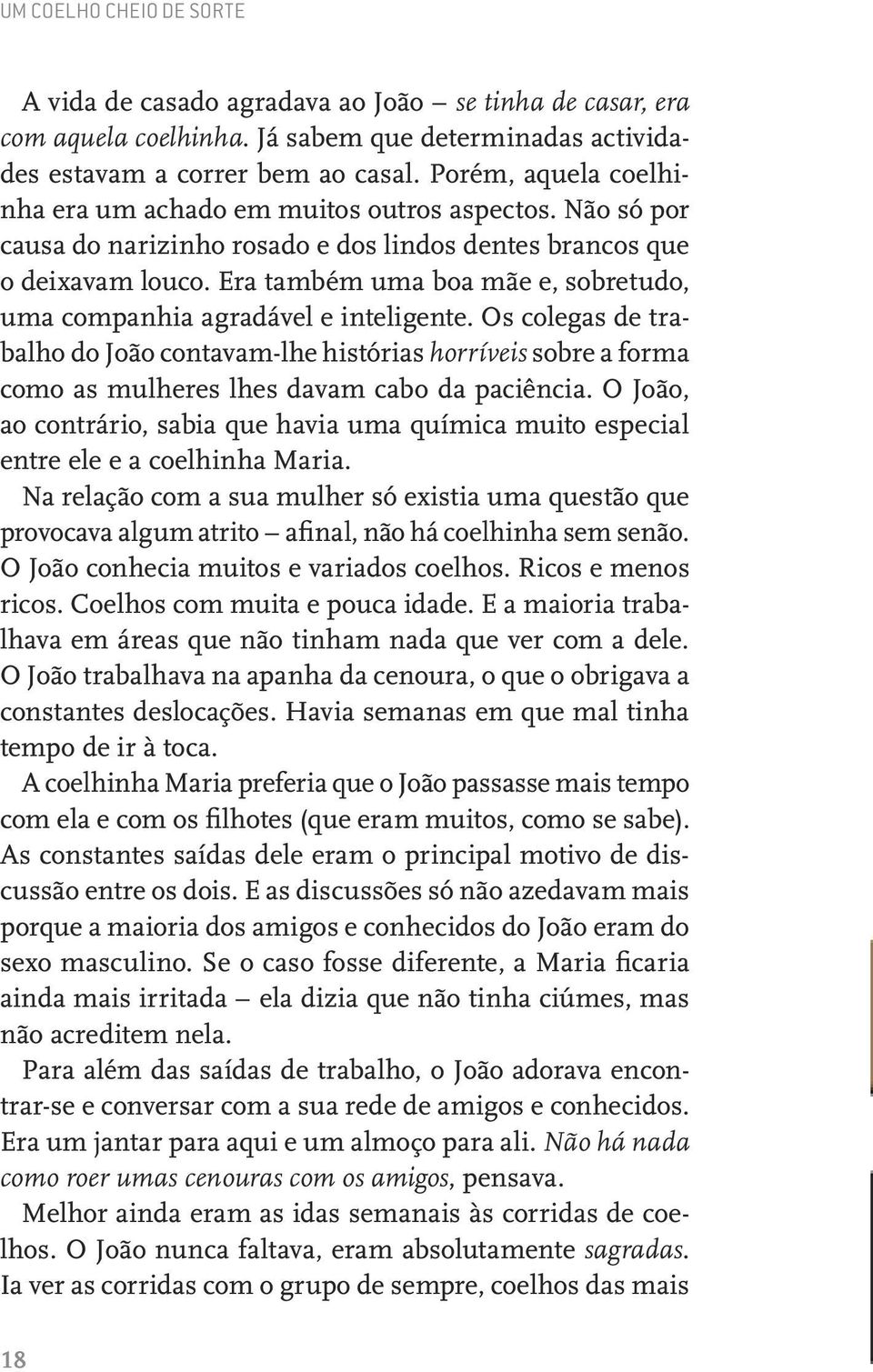 Era também uma boa mãe e, sobretudo, uma companhia agradável e inteligente. Os colegas de trabalho do João contavam-lhe histórias horríveis sobre a forma como as mulheres lhes davam cabo da paciência.