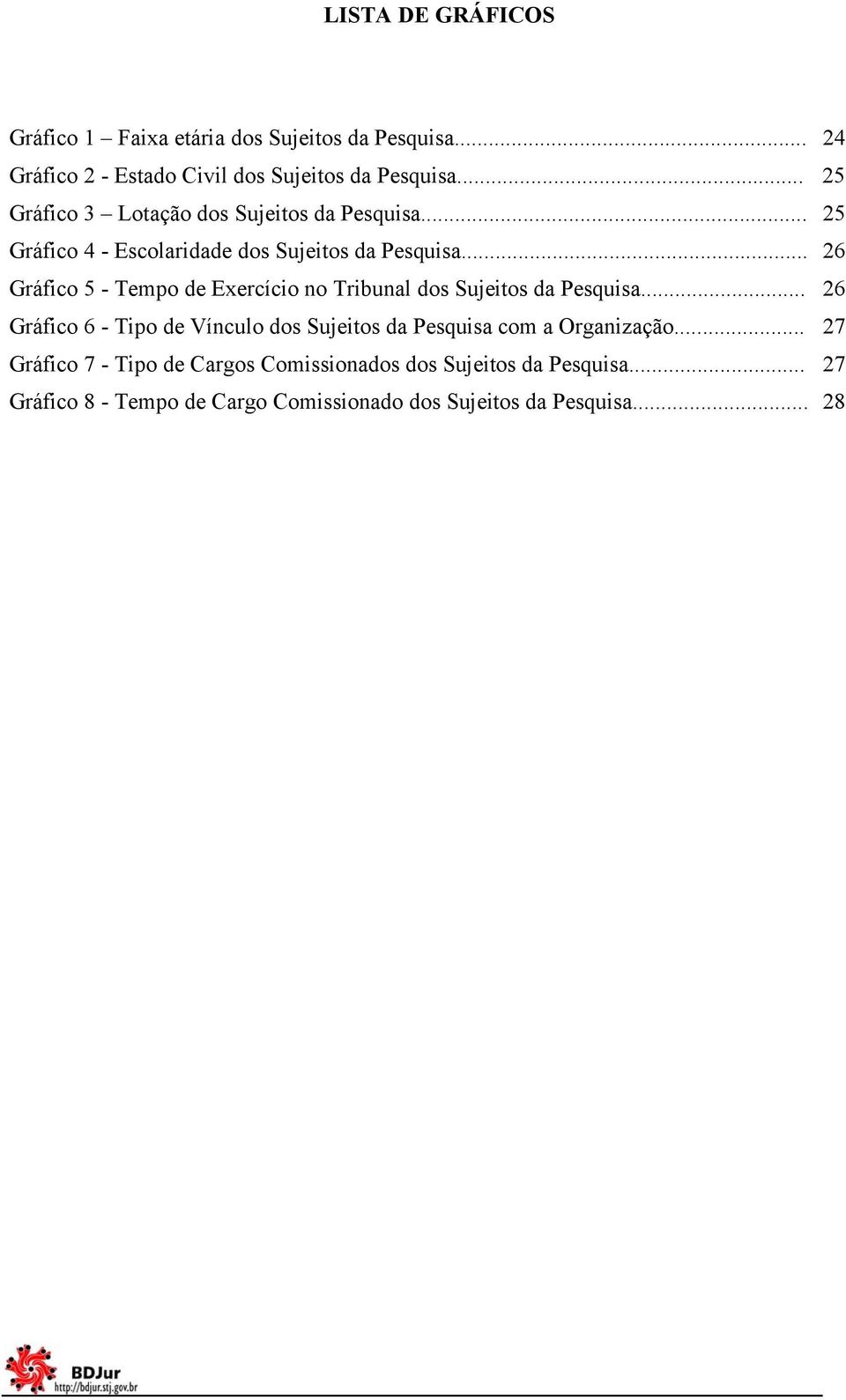 .. 26 Gráfico 5 - Tempo de Exercício no Tribunal dos Sujeitos da Pesquisa.