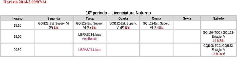 VI (P) Elis LIBRAS03-Libras Ana Beatriz LIBRAS03-Libras GQI122-Est. Superv.