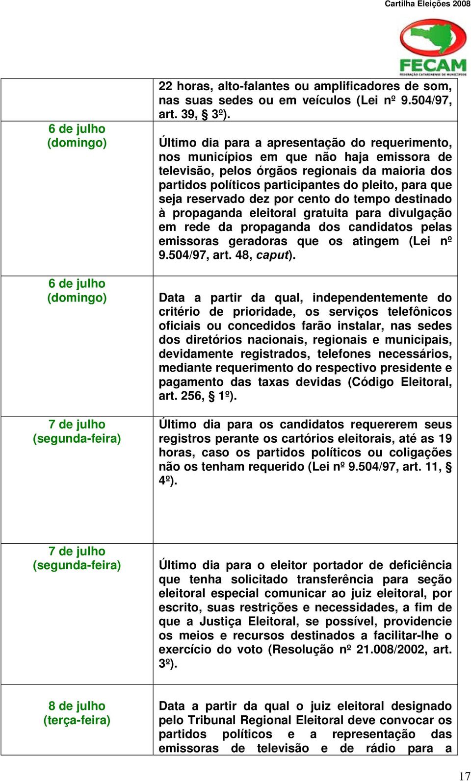 reservado dez por cento do tempo destinado à propaganda eleitoral gratuita para divulgação em rede da propaganda dos candidatos pelas emissoras geradoras que os atingem (Lei nº 9.504/97, art.