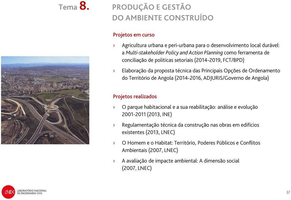 ferramenta de conciliação de politicas setoriais (2014-2019, FCT/BPD) Elaboração da proposta técnica das Principais Opções de Ordenamento do Território de Angola (2014-2016,