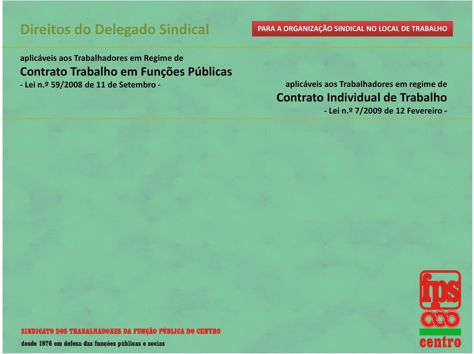 º 59/2008 de 11 de Setembro aplicáveis aos