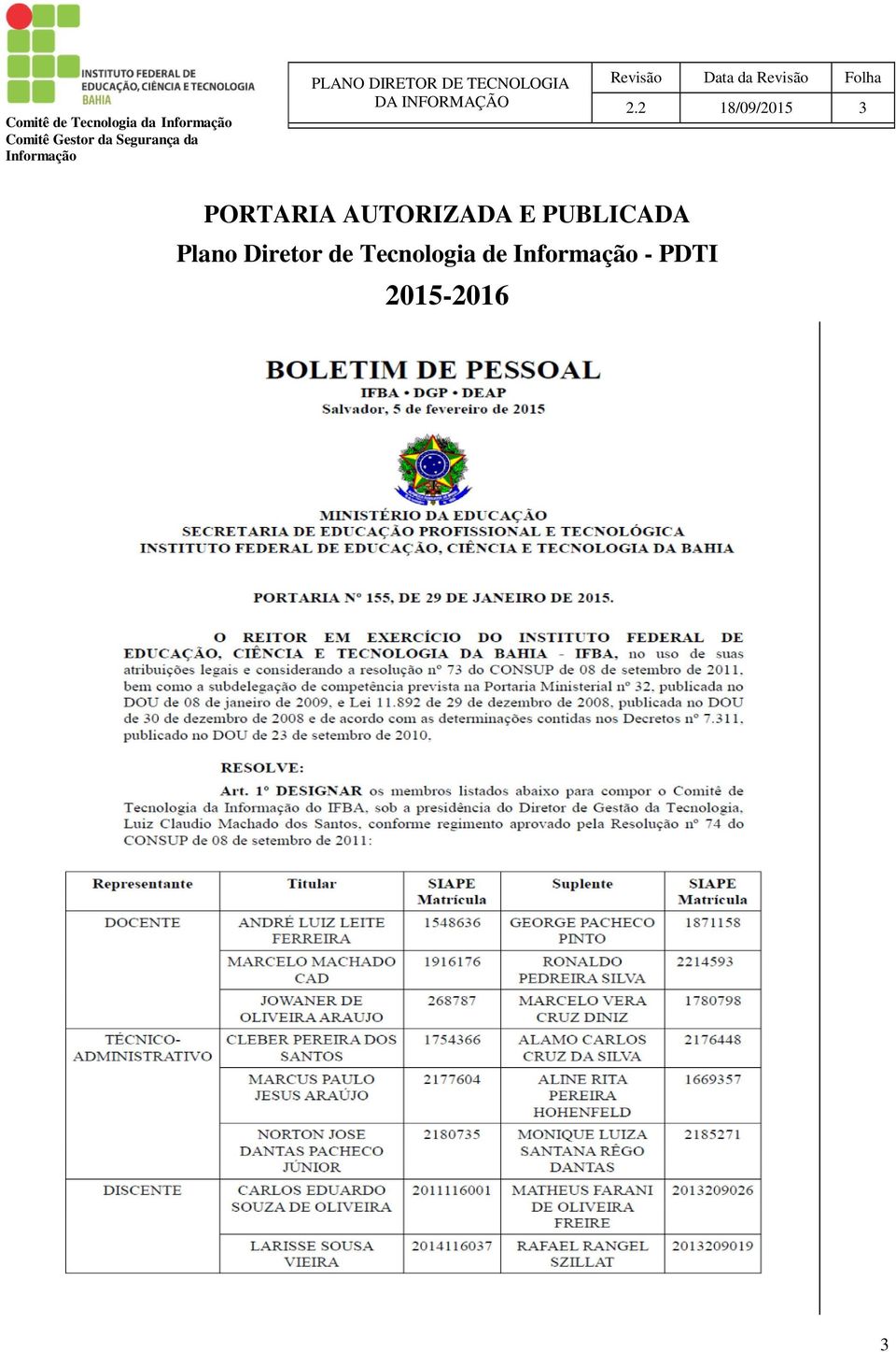 AUTORIZADA E PUBLICADA Plano