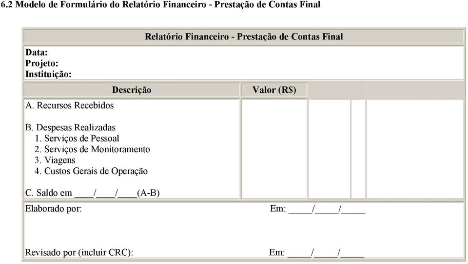 Serviços de Monitoramento 3. Viagens 4.