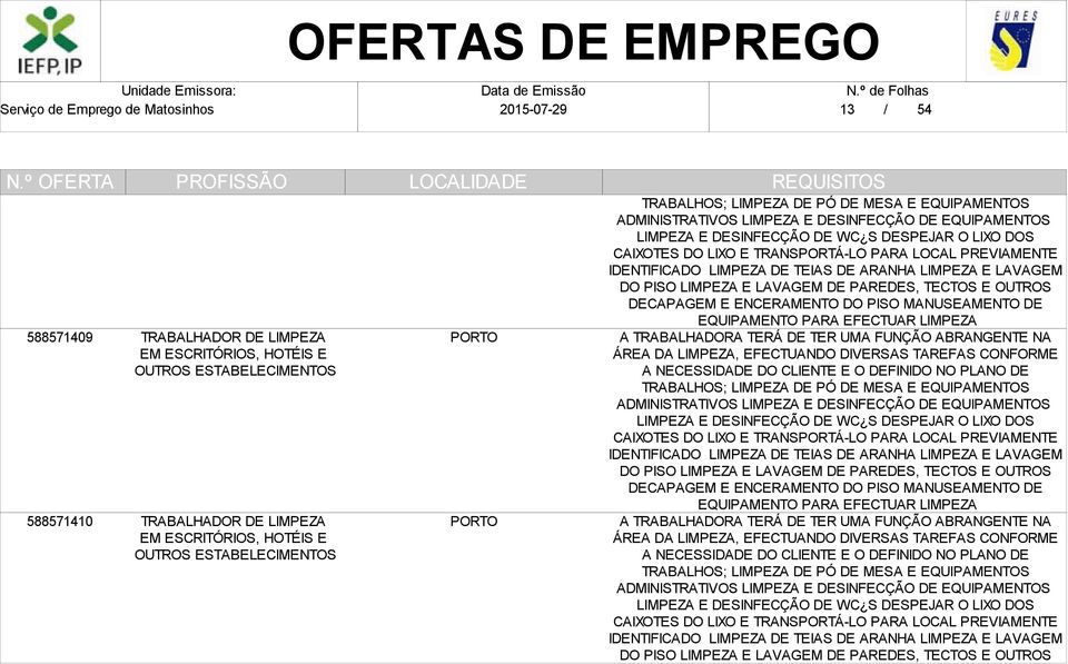 LIMPEZA DE TEIAS DE ARANHA LIMPEZA E LAVAGEM DO PISO LIMPEZA E LAVAGEM DE PAREDES, TECTOS E OUTROS DECAPAGEM E ENCERAMENTO DO PISO MANUSEAMENTO DE EQUIPAMENTO PARA EFECTUAR LIMPEZA A TRABALHADORA