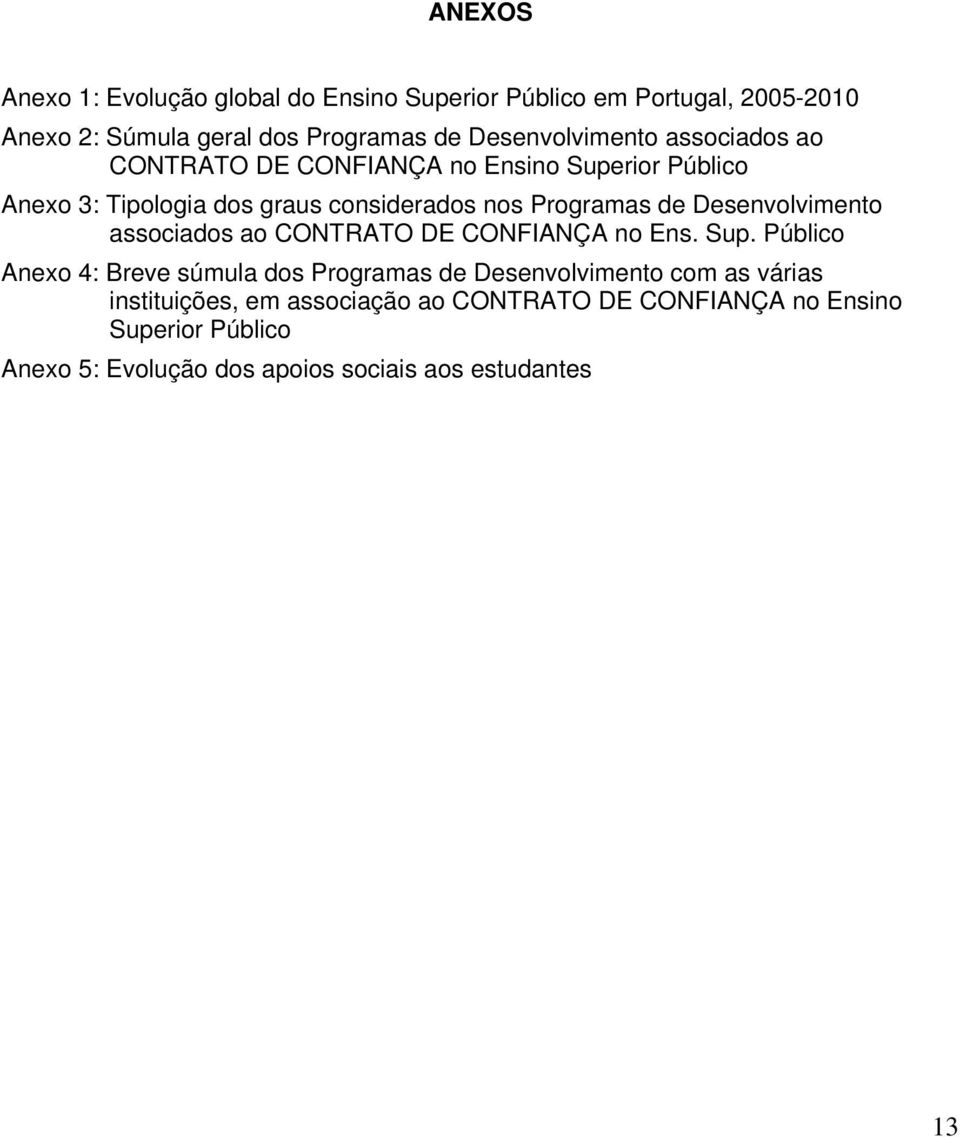 Programas de Desenvolvimento associados ao CONTRATO DE CONFIANÇA no Ens. Sup.