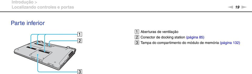 Conector de docking station (página 85) C Tampa