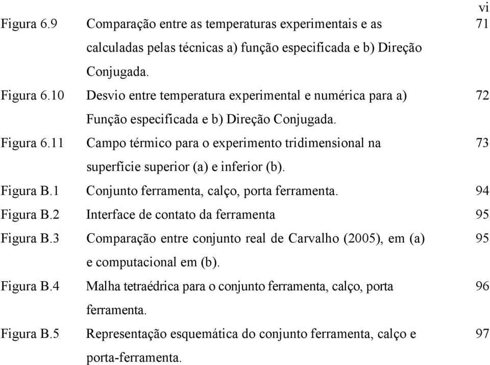 2 Inerface de conao da ferraena 95 Figura B.3 Coparação enre conjuno real de Carvalho 2005 e a 95 e copuacional e b. Figura B.4 Malha eraédrica para o conjuno ferraena calço pora 96 ferraena.