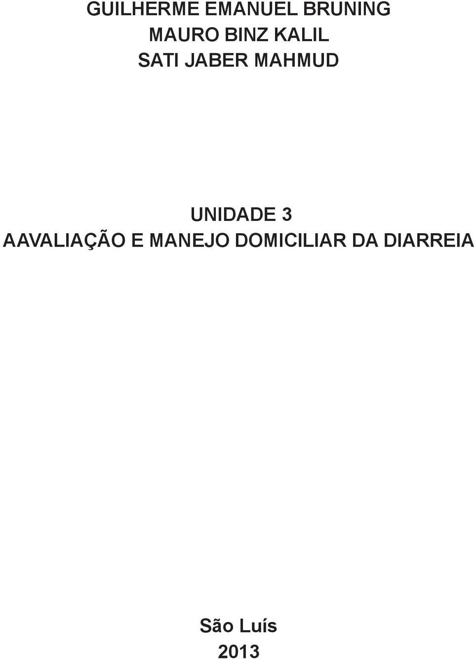 UNIDADE 3 AAVALIAÇÃO E MANEJO