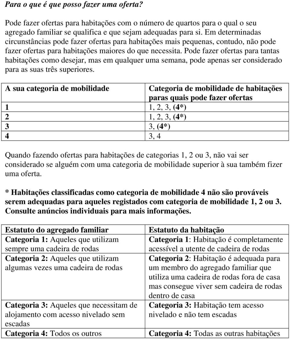 Pode fazer ofertas para tantas habitações como desejar, mas em qualquer uma semana, pode apenas ser considerado para as suas três superiores.