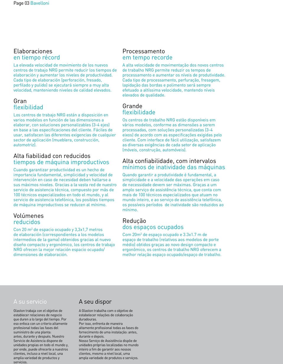 Gran flexibilidad Los centros de trabajo NRG están a disposición en varios modelos en función de las dimensiones a elaborar, con soluciones personalizables (3-4 ejes) en base a las especificaciones