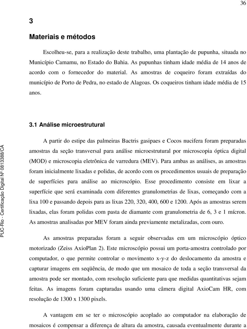 Os coqueiros tinham idade média de 15 anos. 3.