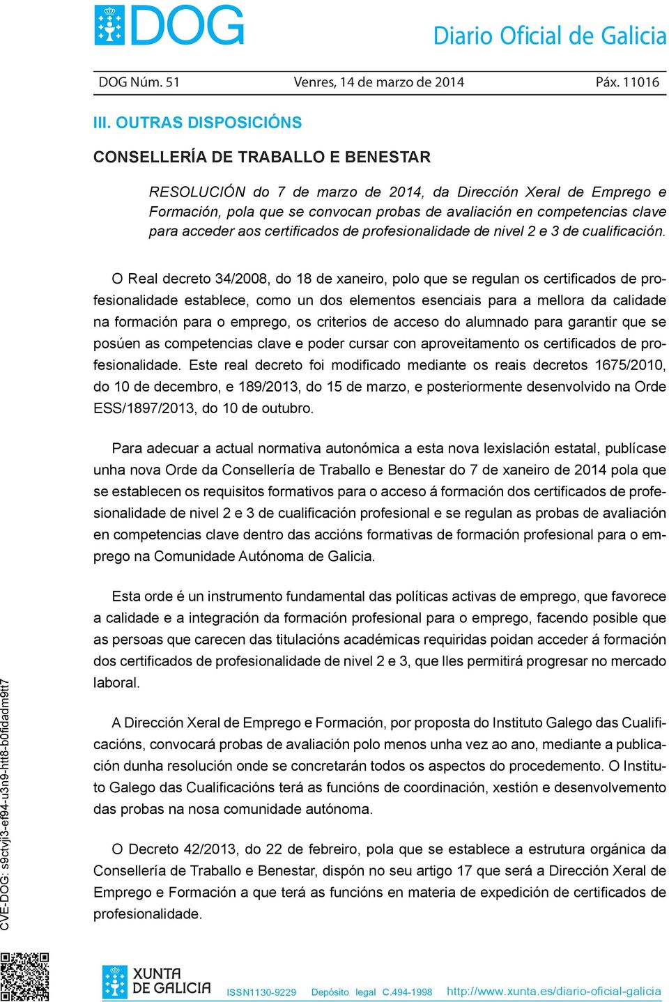 para acceder aos certificados de profesionalidade de nivel 2 e 3 de cualificación.