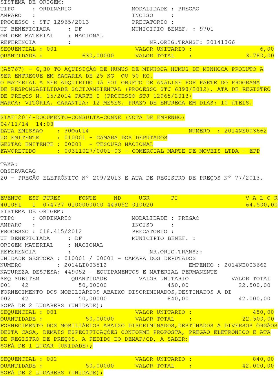 O MATERIAL A SER ADQUIRIDO Já FOI OBJETO DE ANáLISE POR PARTE DO PROGRAMA DE RESPONSABILIDADE SOCIOAMBIENTAL (PROCESSO STJ 6398/2012). ATA DE REGISTRO DE PREçOS N.