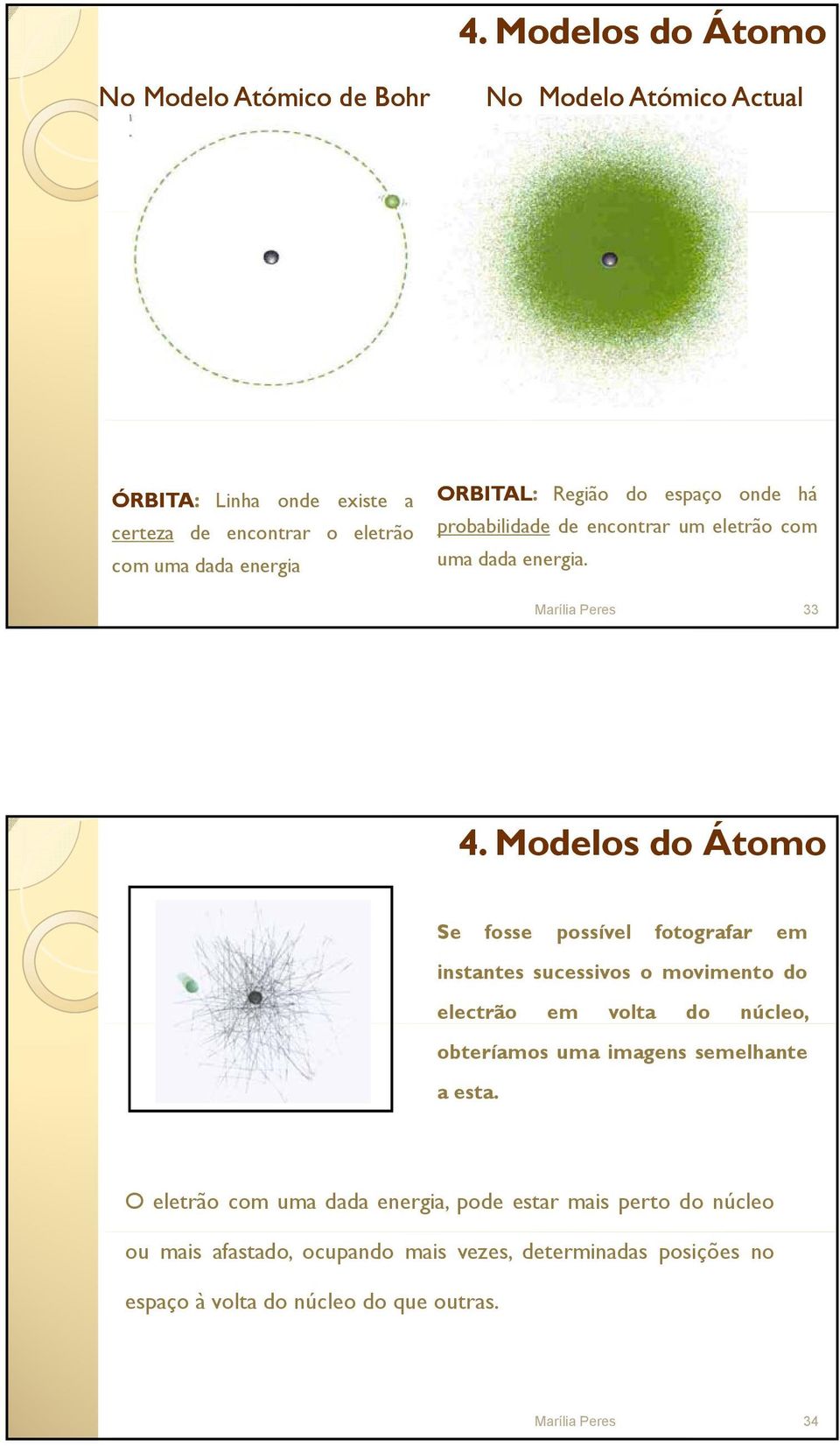 Modelos do Átomo Se fosse possível fotografar em instantes sucessivos o movimento do electrão em volta do núcleo, obteríamos uma imagens semelhante aesta.