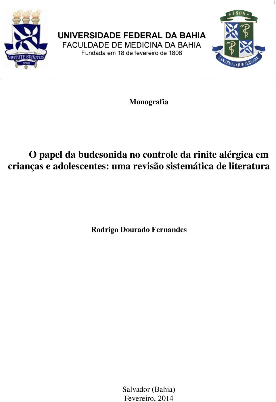 da rinite alérgica em crianças e adolescentes: uma revisão sistemática