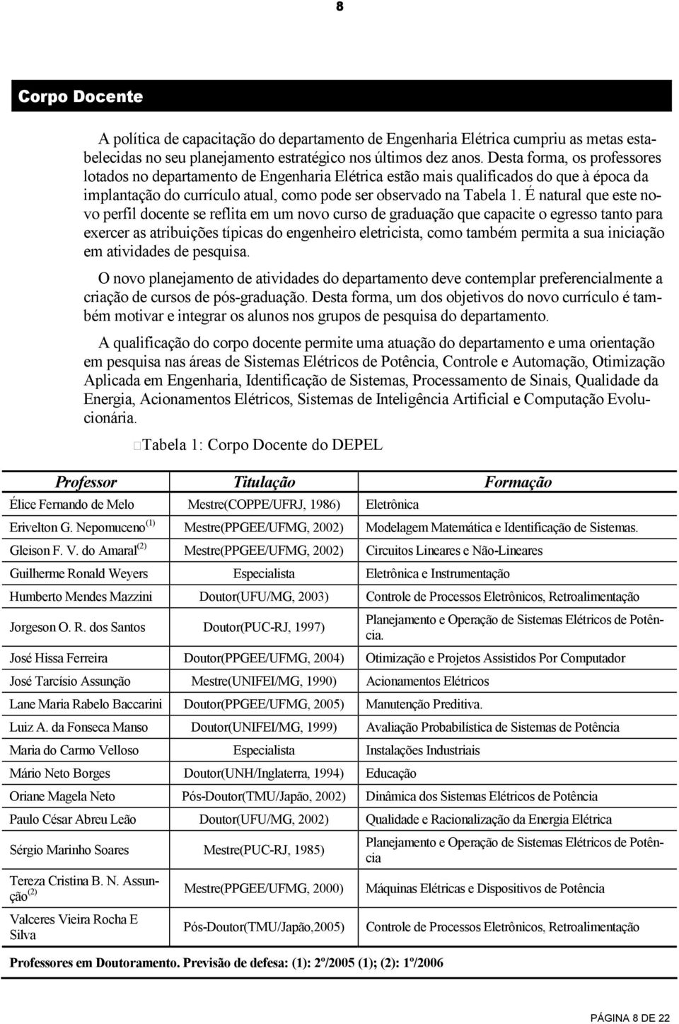 É natural que este novo perfil docente se reflita em um novo curso de graduação que capacite o egresso tanto para exercer as atribuições típicas do engenheiro eletricista, como também permita a sua