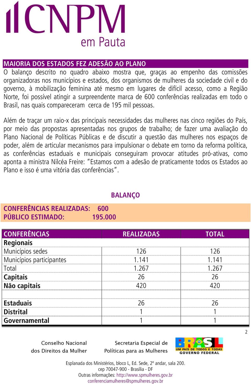 quais compareceram cerca de 195 mil pessoas.