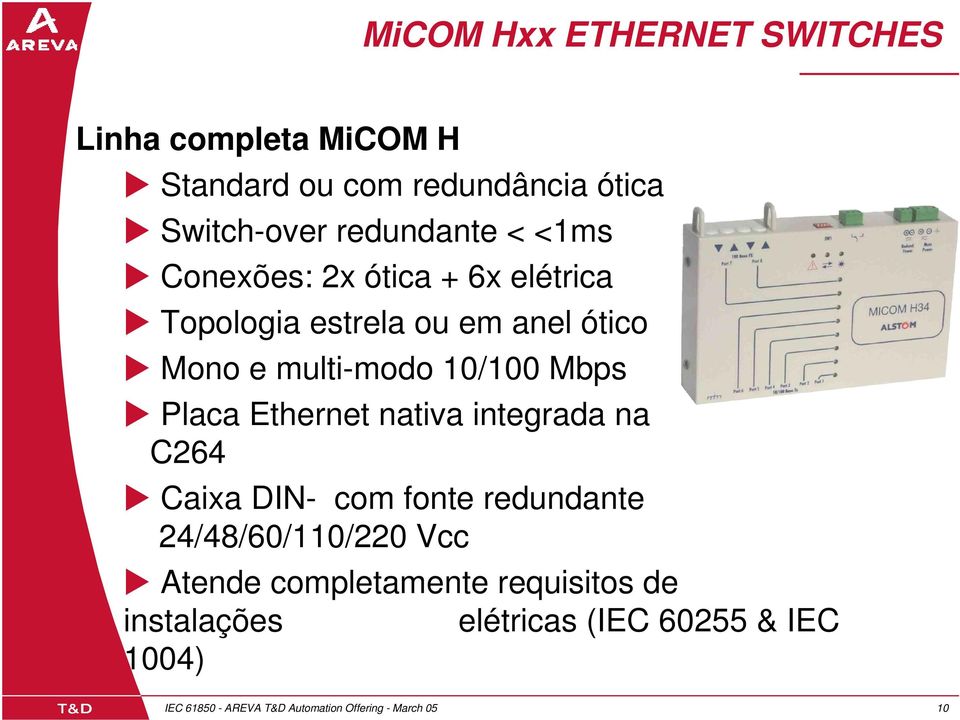 Ethernet nativa integrada na C264 Caixa DIN- com fonte redundante 24/48/60/110/220 Vcc Atende completamente