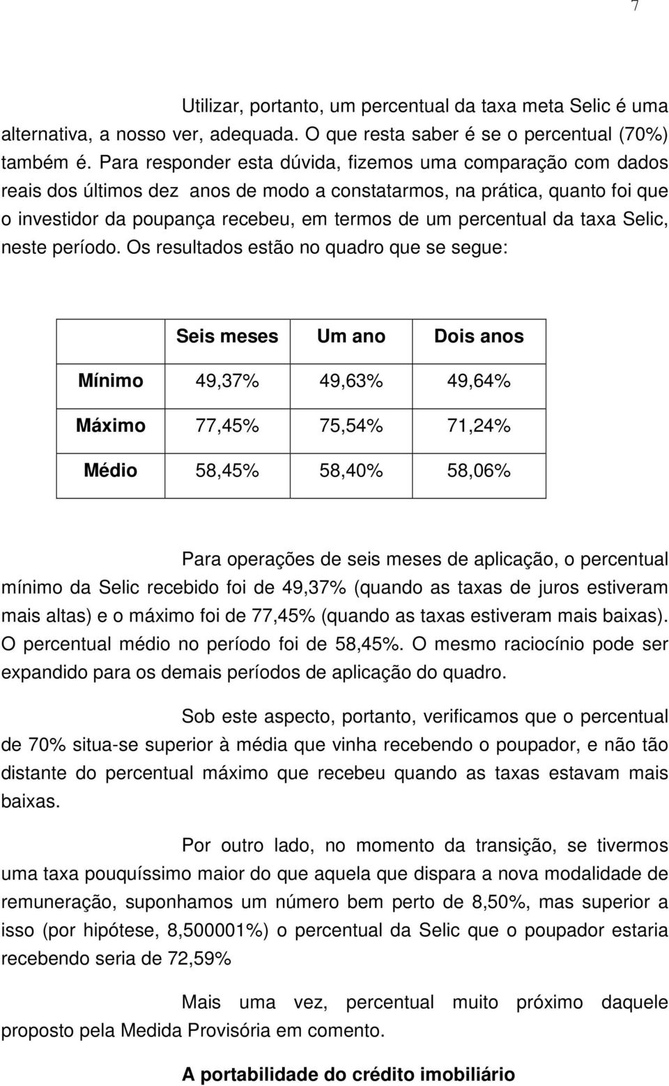 da taxa Selic, neste período.