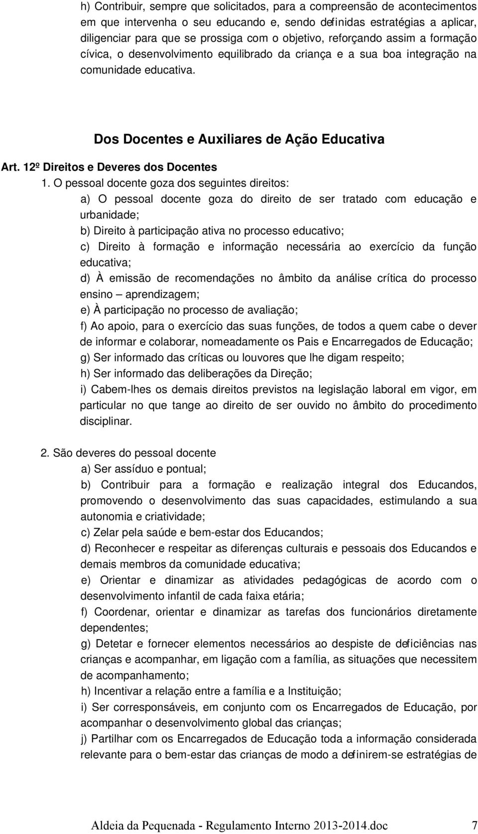 12º Direitos e Deveres dos Docentes 1.