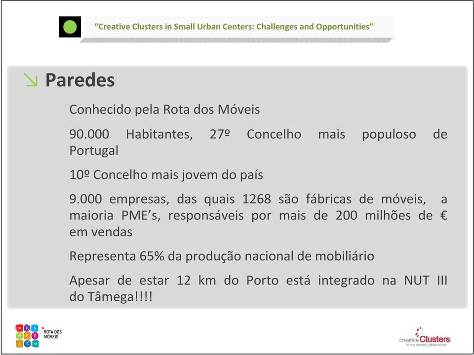 000 empresas, das quais 1268 são fábricas de móveis, a maioria PME s, responsáveis por mais