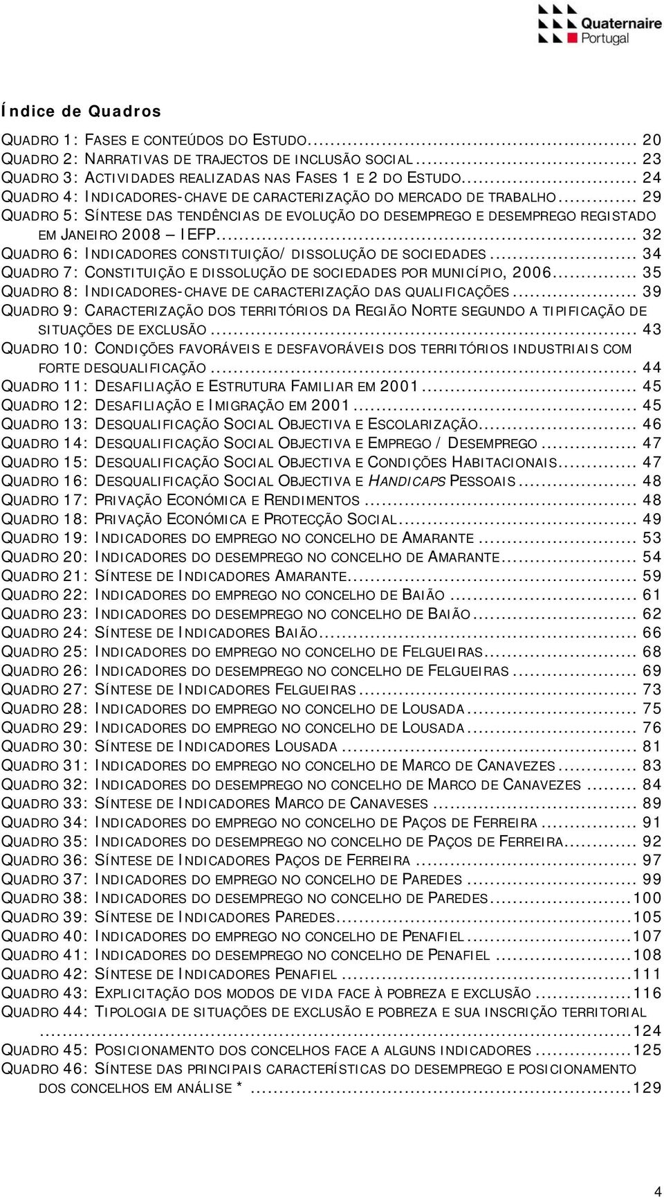 .. 32 QUADRO 6: INDICADORES CONSTITUIÇÃO/ DISSOLUÇÃO DE SOCIEDADES... 34 QUADRO 7: CONSTITUIÇÃO E DISSOLUÇÃO DE SOCIEDADES POR MUNICÍPIO, 2006.