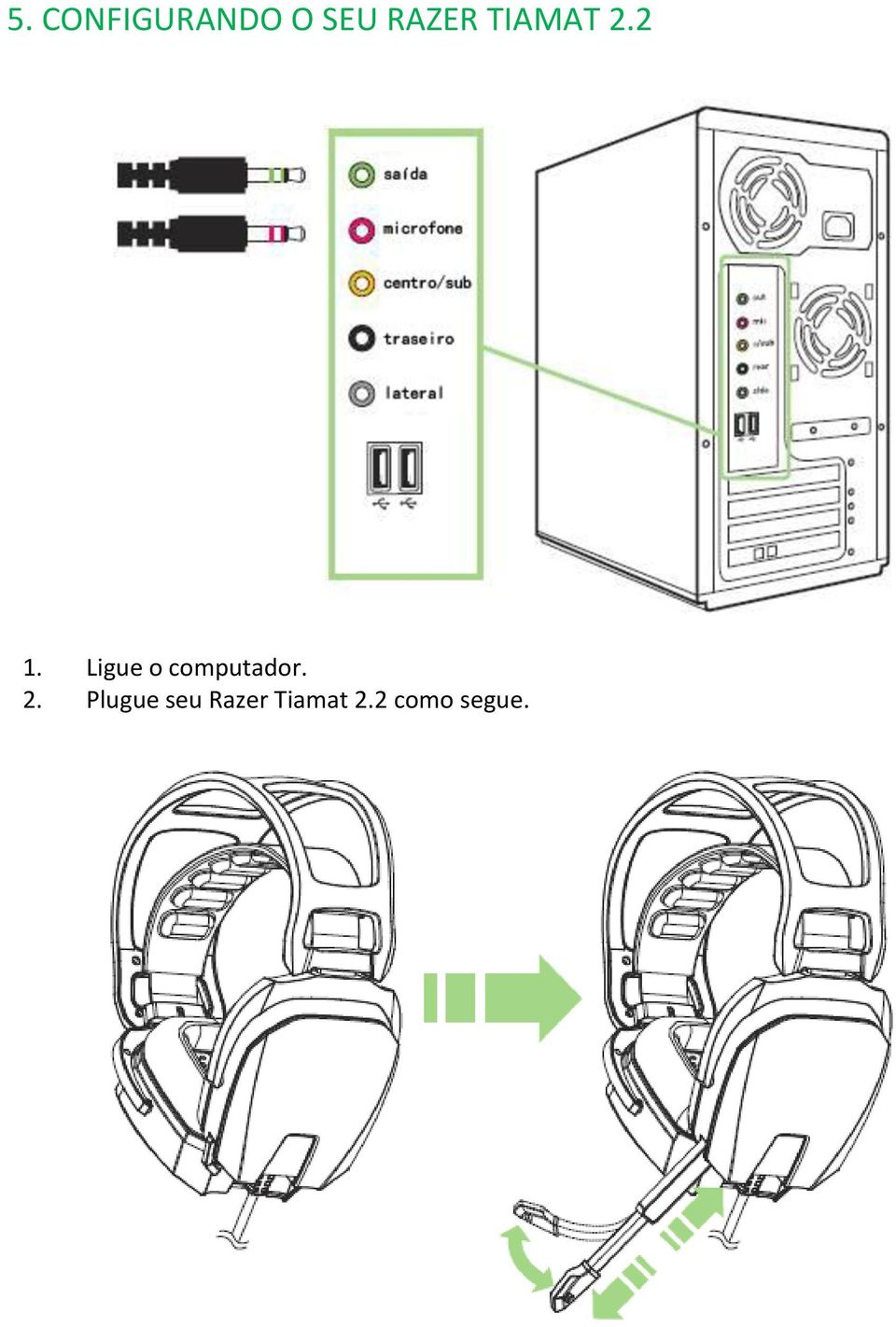 Ligue o computador. 2.