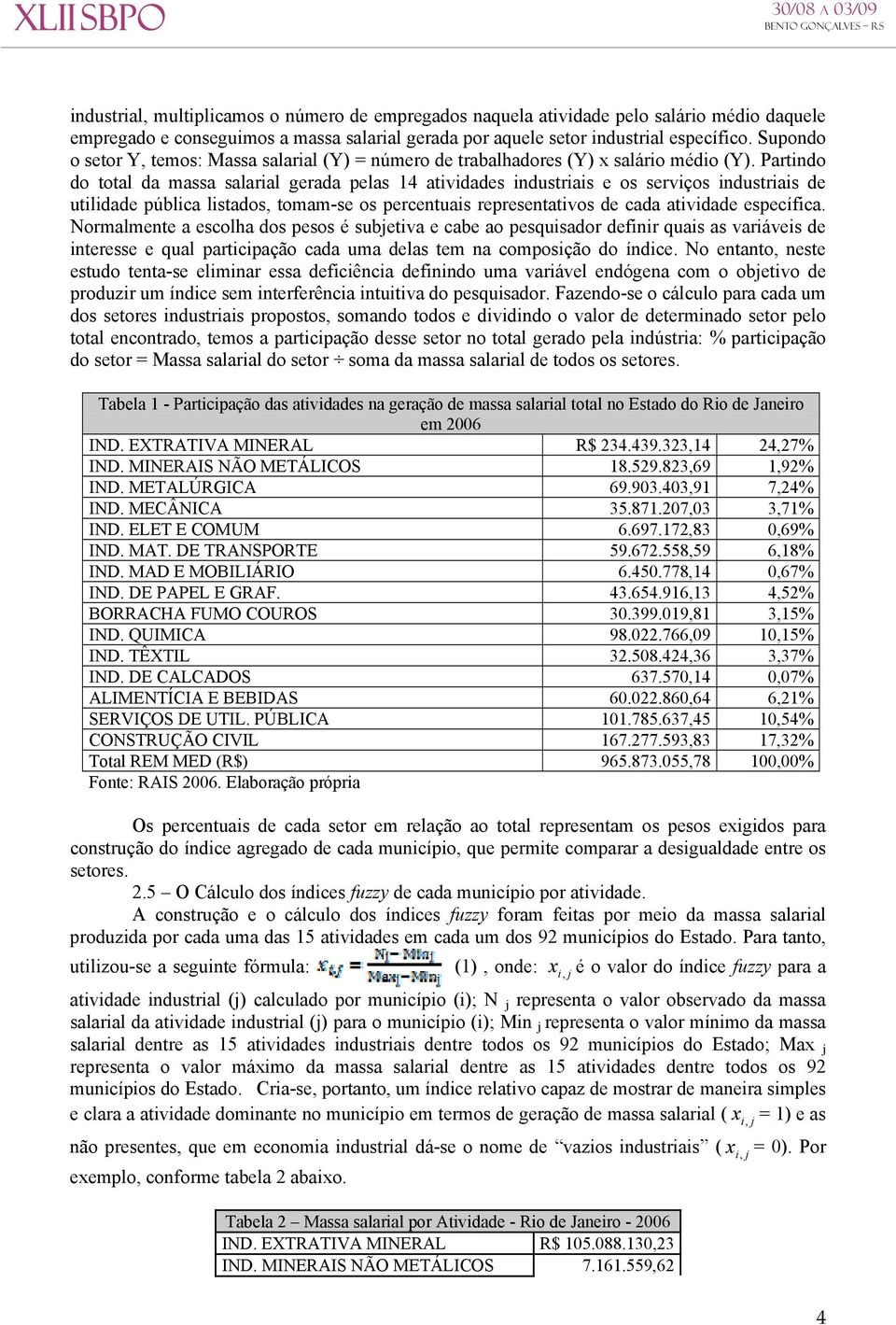 Partindo do total da massa salarial gerada pelas 14 atividades industriais e os serviços industriais de utilidade pública listados, tomam-se os percentuais representativos de cada atividade