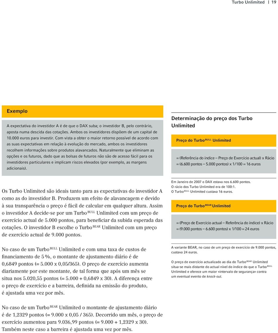 Com vista a obter o maior retorno possível de acordo com as suas expectativas em relação à evolução do mercado, ambos os investidores recolhem informações sobre produtos alavancados.