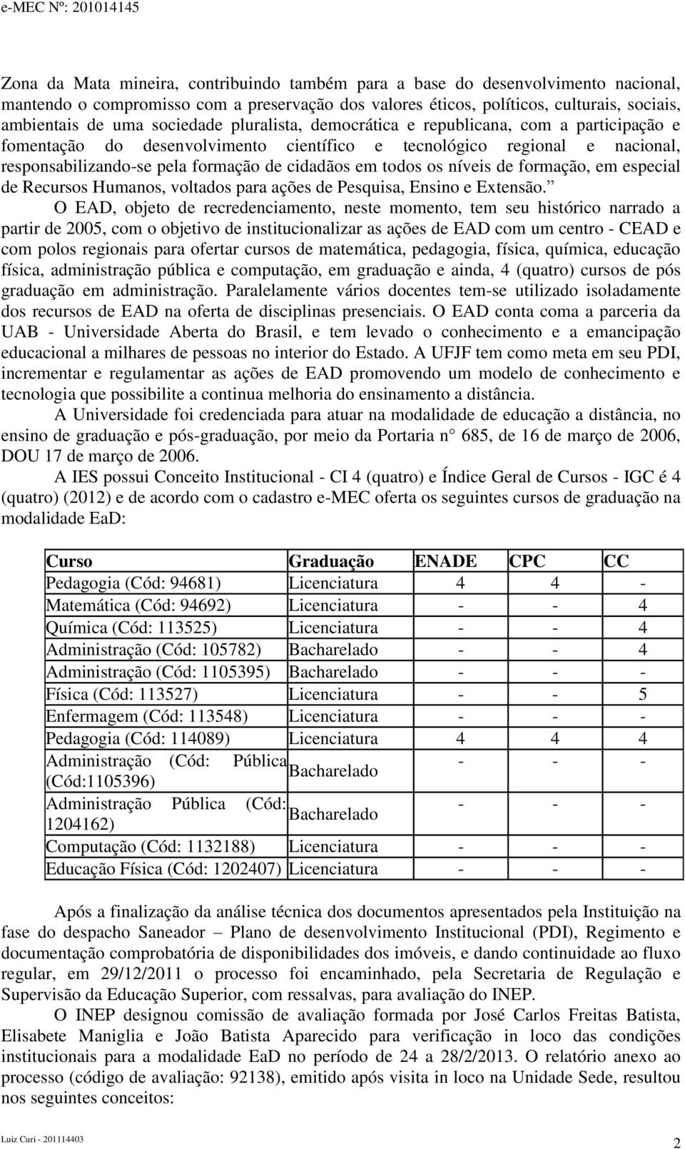 todos os níveis de formação, em especial de Recursos Humanos, voltados para ações de Pesquisa, Ensino e Extensão.