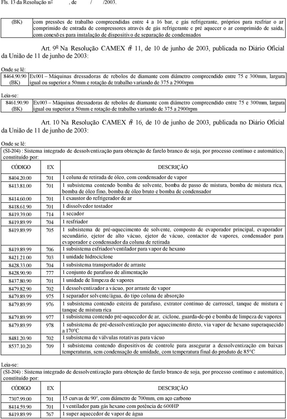 comprimido de saída, com conexõ es para instalação de dispositivo de separação de condensados Art.