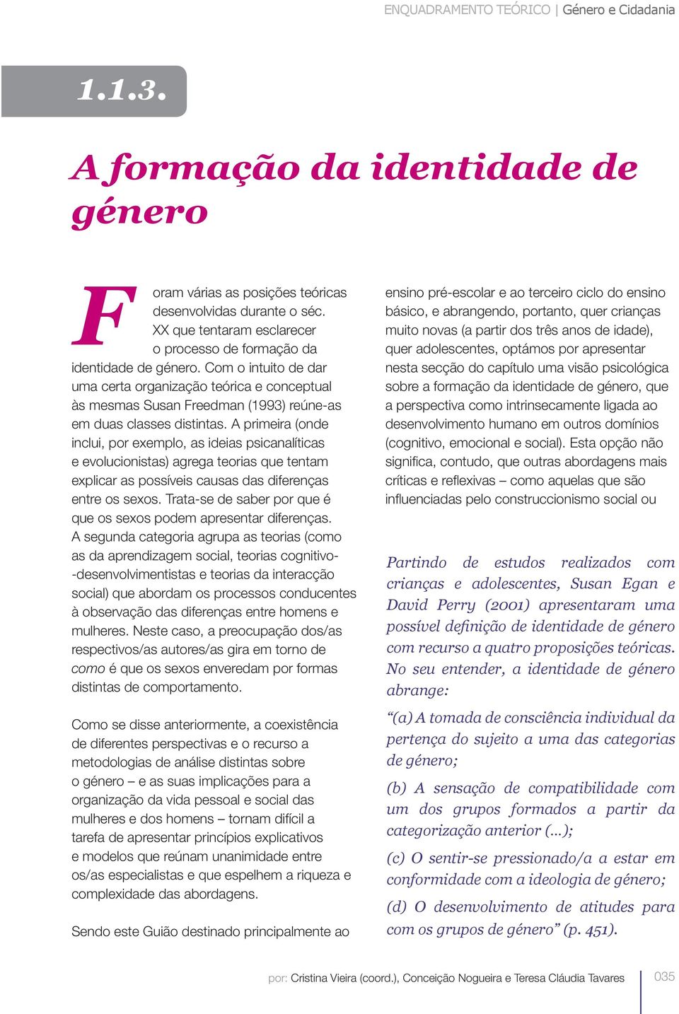 Com o intuito de dar uma certa organização teórica e conceptual às mesmas Susan Freedman (1993) reúne-as em duas classes distintas.