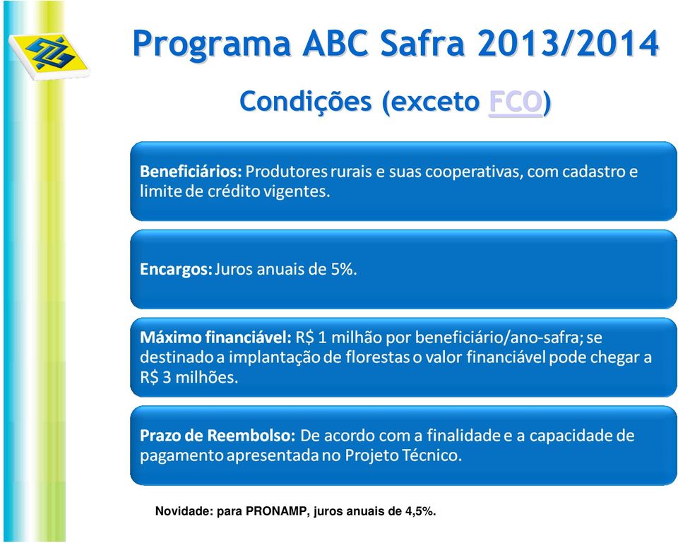 (exceto FCO) Novidade: