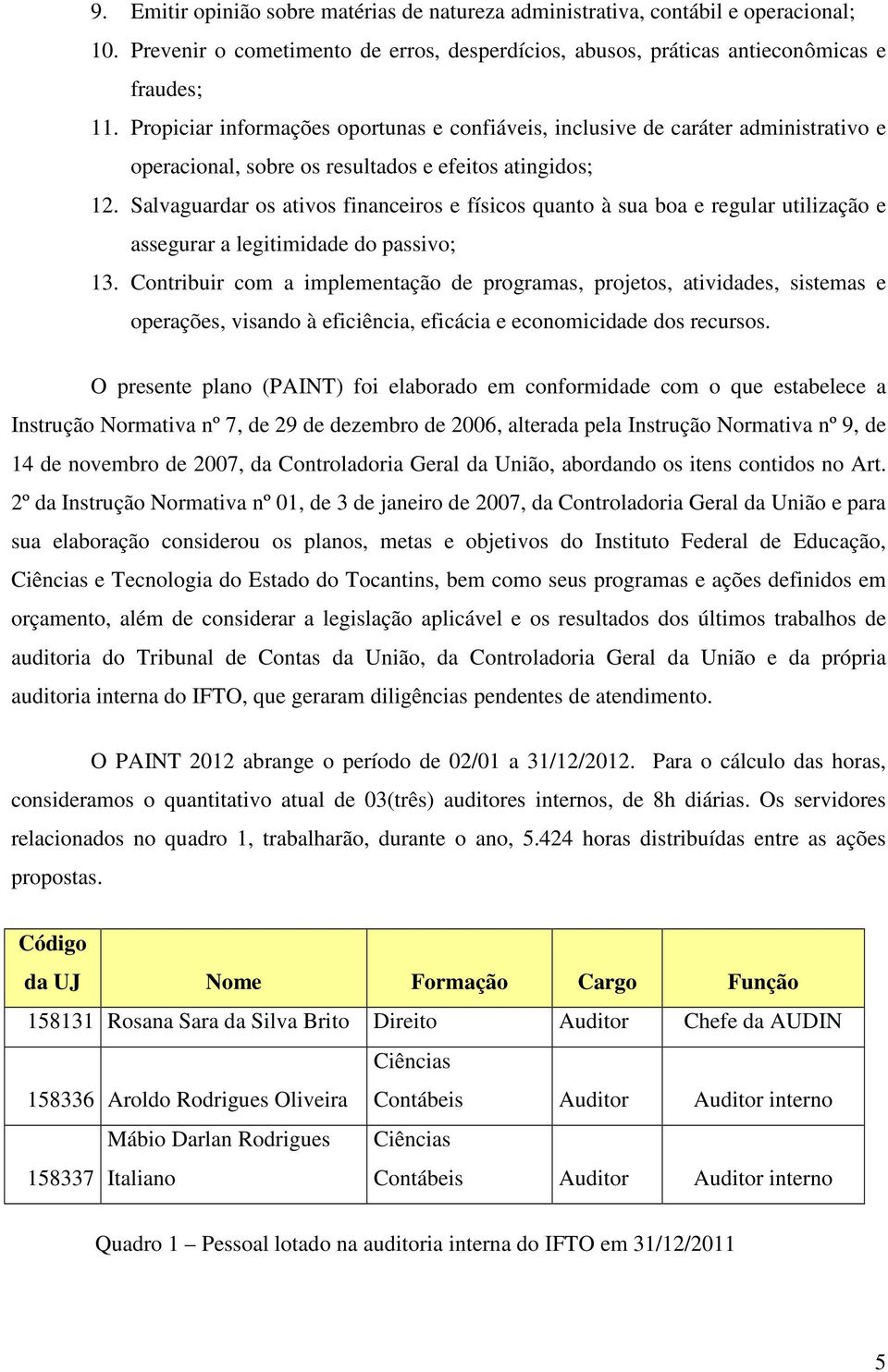 Salvaguardar os ativos financeiros e físicos quanto à sua boa e regular utilização e assegurar a legitimidade do passivo; 13.