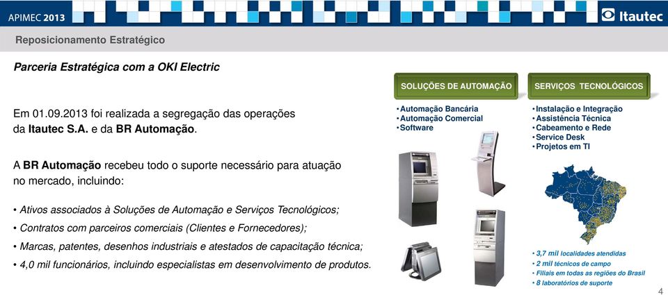 Service Desk Projetos j em TI Ativos associados à Soluções de Automação e Serviços Tecnológicos; Contratos com parceiros comerciais (Clientes e Fornecedores); Marcas, patentes, desenhos industriais e